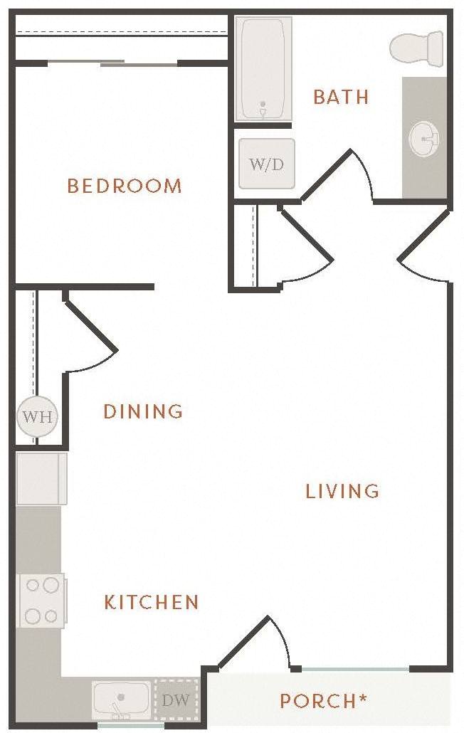 a floor plan of a house with a kitchen and a living room